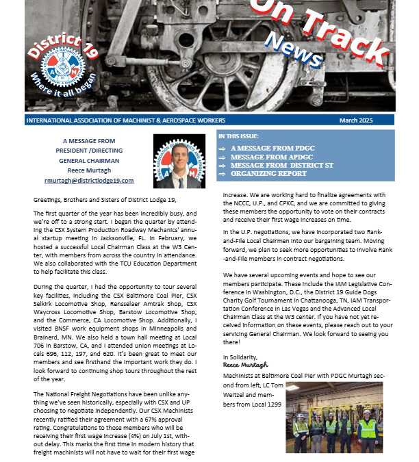 On Track News – 1st Quarter 2025