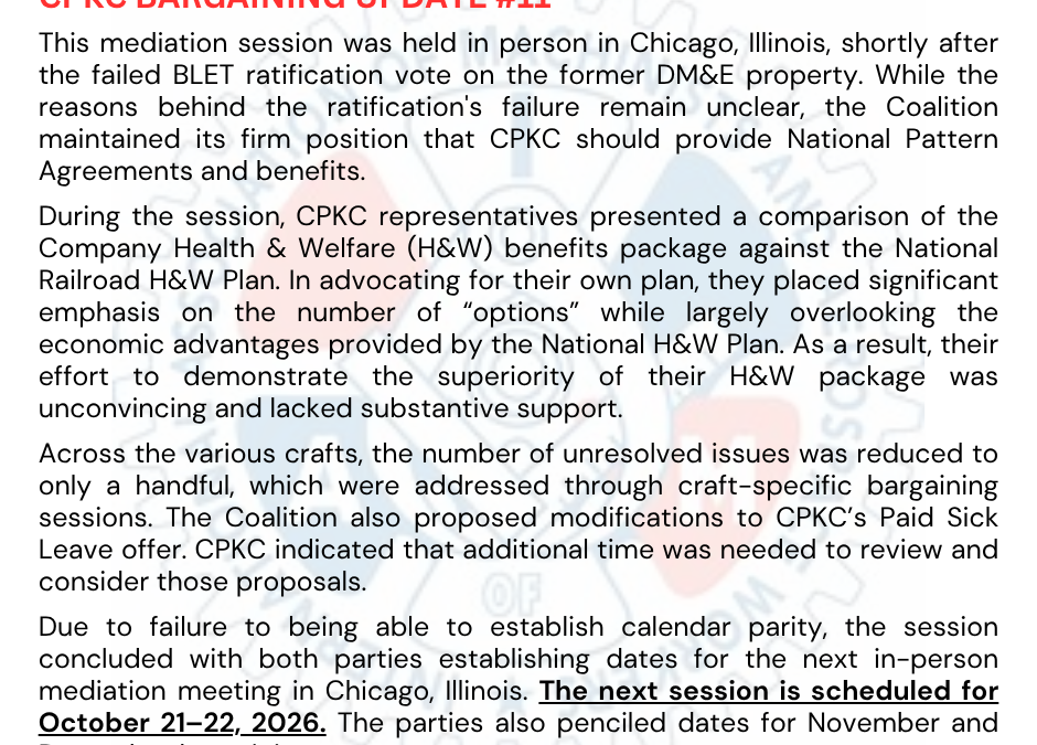 CPKC Bargaining Update